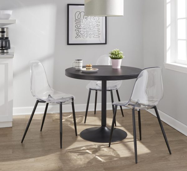 Clara Black Clear Mid Century Modern Accent Dining Chairs Set of 2 3
