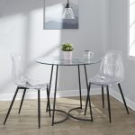 Clara Black Clear Mid-Century Modern Accent Dining Chairs (Set of 2) 15 Clara Black Clear Mid-Century Modern Accent Dining Chairs (Set of 2)