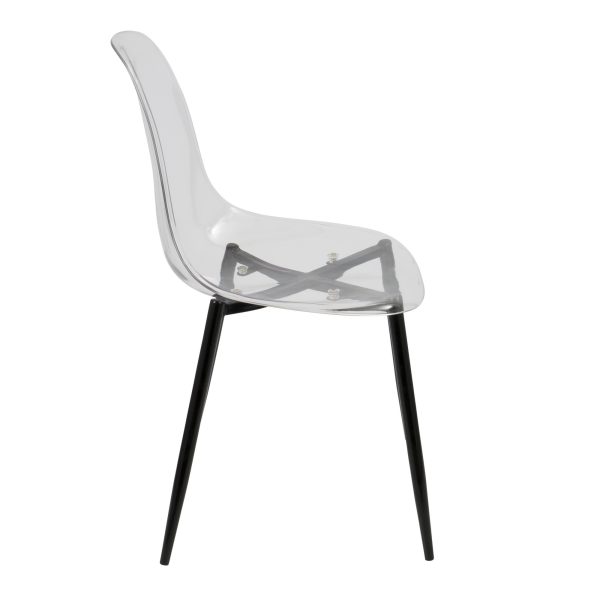 Clara Black Clear Mid Century Modern Accent Dining Chairs Set of 2 7