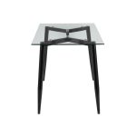 Clara Contemporary Black Metal and Clear Glass Table 10 Clara Contemporary Black Metal and Clear Glass Table