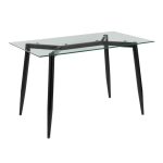 Clara Contemporary Black Metal and Clear Glass Table 9 Clara Contemporary Black Metal and Clear Glass Table