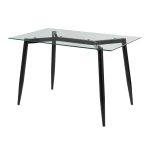 Clara Contemporary Black Metal and Clear Glass Table 11 Clara Contemporary Black Metal and Clear Glass Table