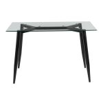 Clara Contemporary Black Metal and Clear Glass Table 13 Clara Contemporary Black Metal and Clear Glass Table