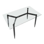 Clara Contemporary Black Metal and Clear Glass Table 14 Clara Contemporary Black Metal and Clear Glass Table