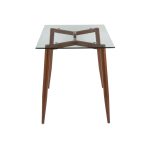 Clara Contemporary Walnut Metal Clear Glass Table 10 Clara Contemporary Walnut Metal Clear Glass Table