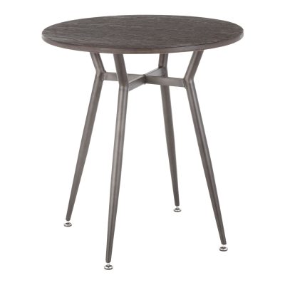 Clara Industrial Antique Metal Espresso Round Dinette Table