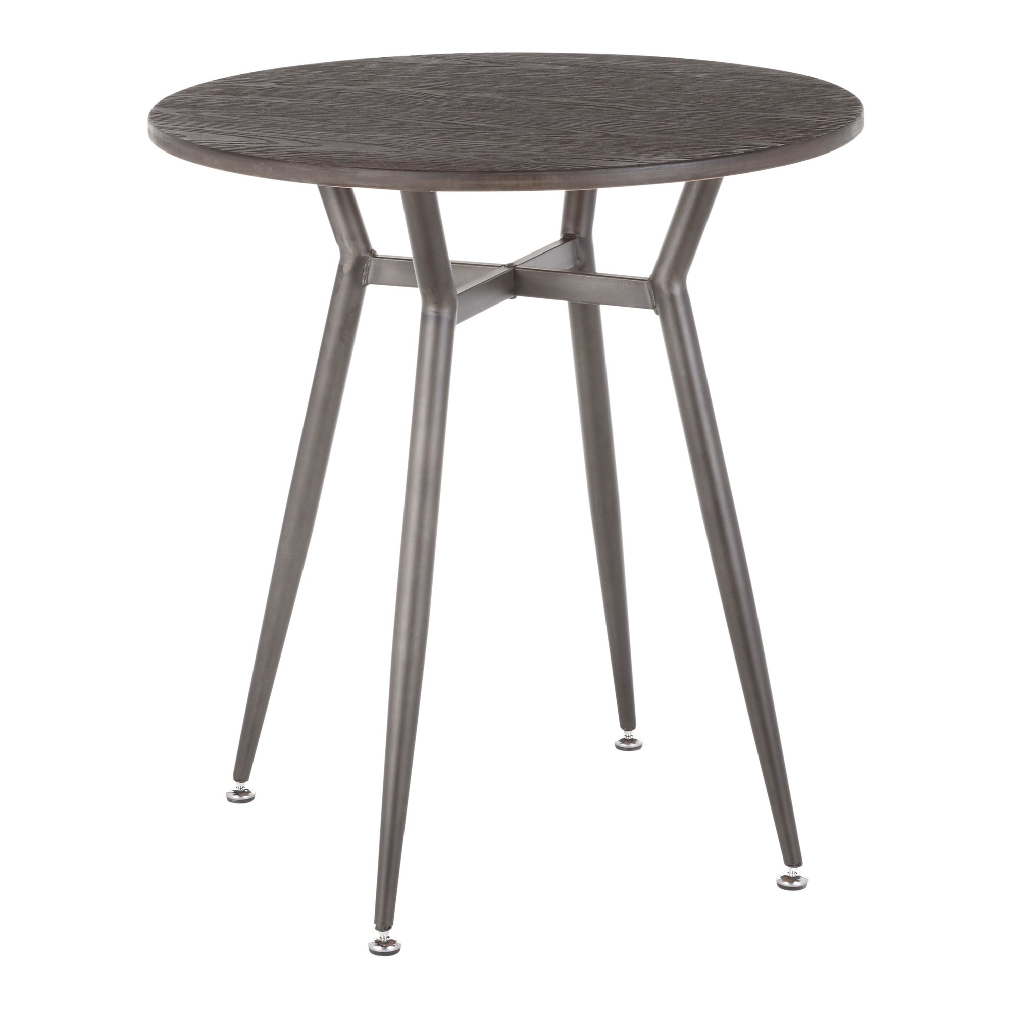 Clara Industrial Antique Metal Espresso Round Dinette Table 1 Clara Industrial Antique Metal Espresso Round Dinette Table