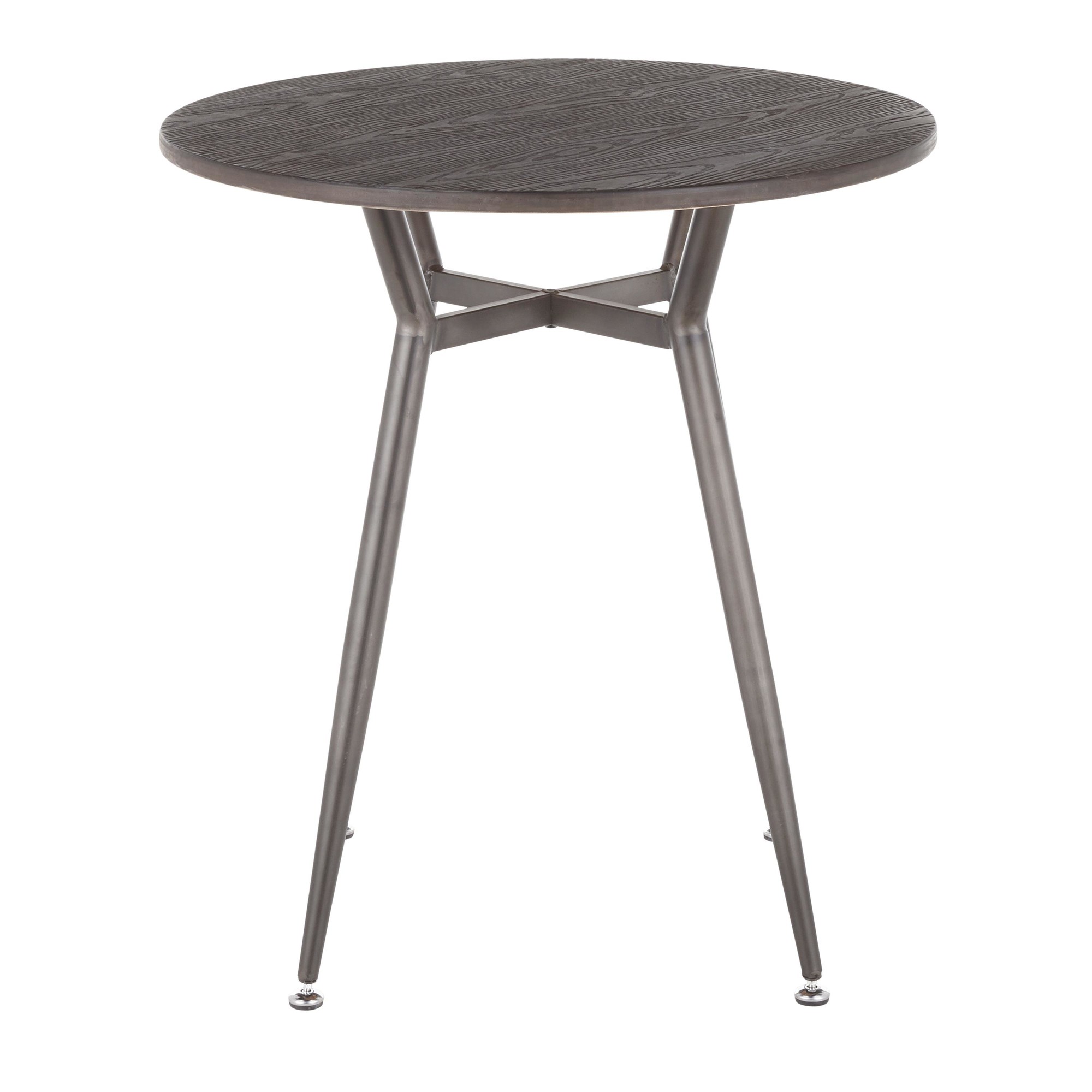 Clara Industrial Antique Metal Espresso Round Dinette Table 2 Clara Industrial Antique Metal Espresso Round Dinette Table - Image 2