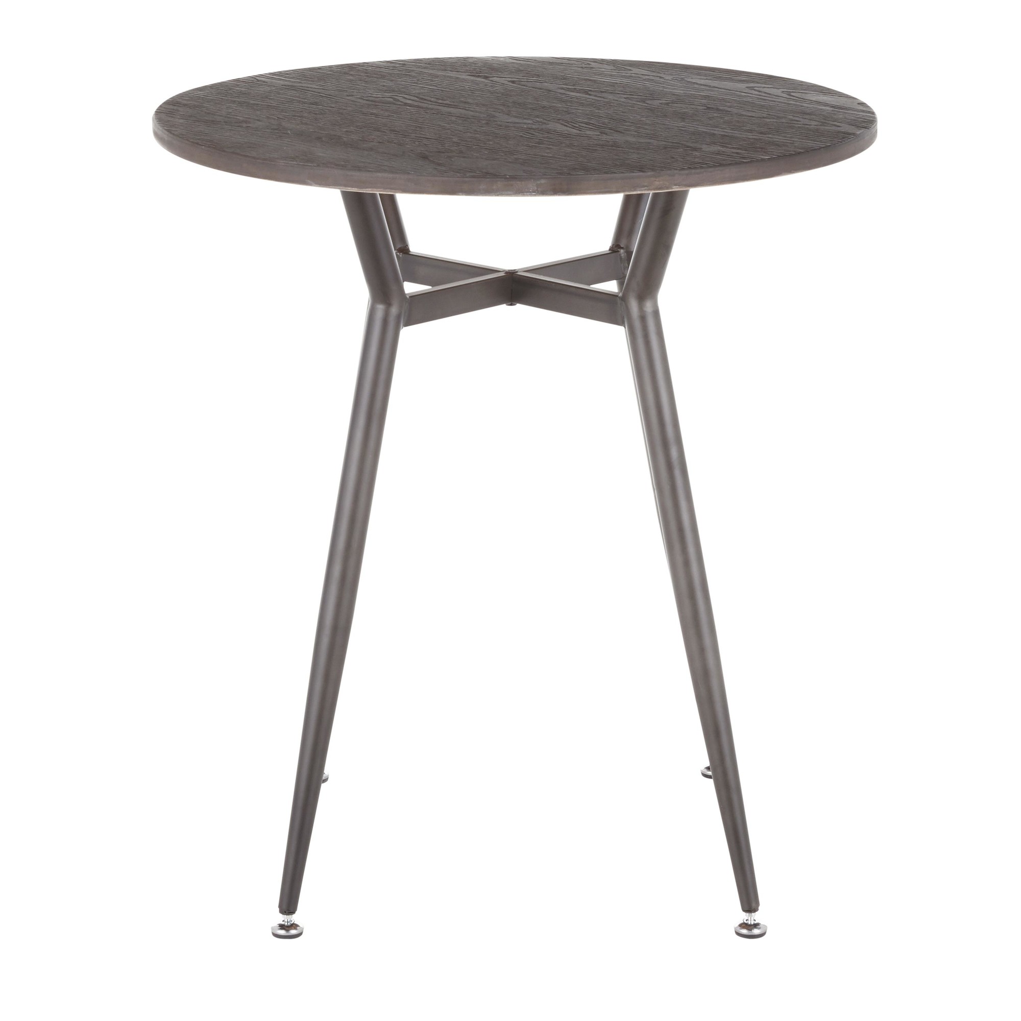 Clara Industrial Antique Metal Espresso Round Dinette Table 4 Clara Industrial Antique Metal Espresso Round Dinette Table - Image 4