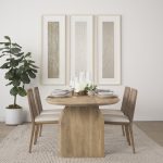 Clara Light Brown Wood W/ Cream Fabric Seat and Cane Back Armless Dining Chair