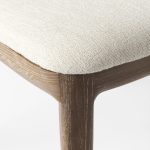 Clara Light Brown Wood W/ Cream Fabric Seat and Cane Back Armless Dining Chair