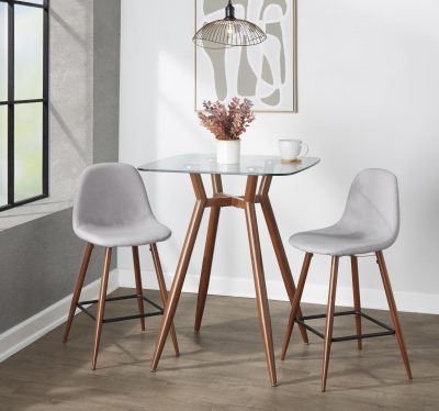 Clara Mid-Century Modern 30-Inch Square Counter Table