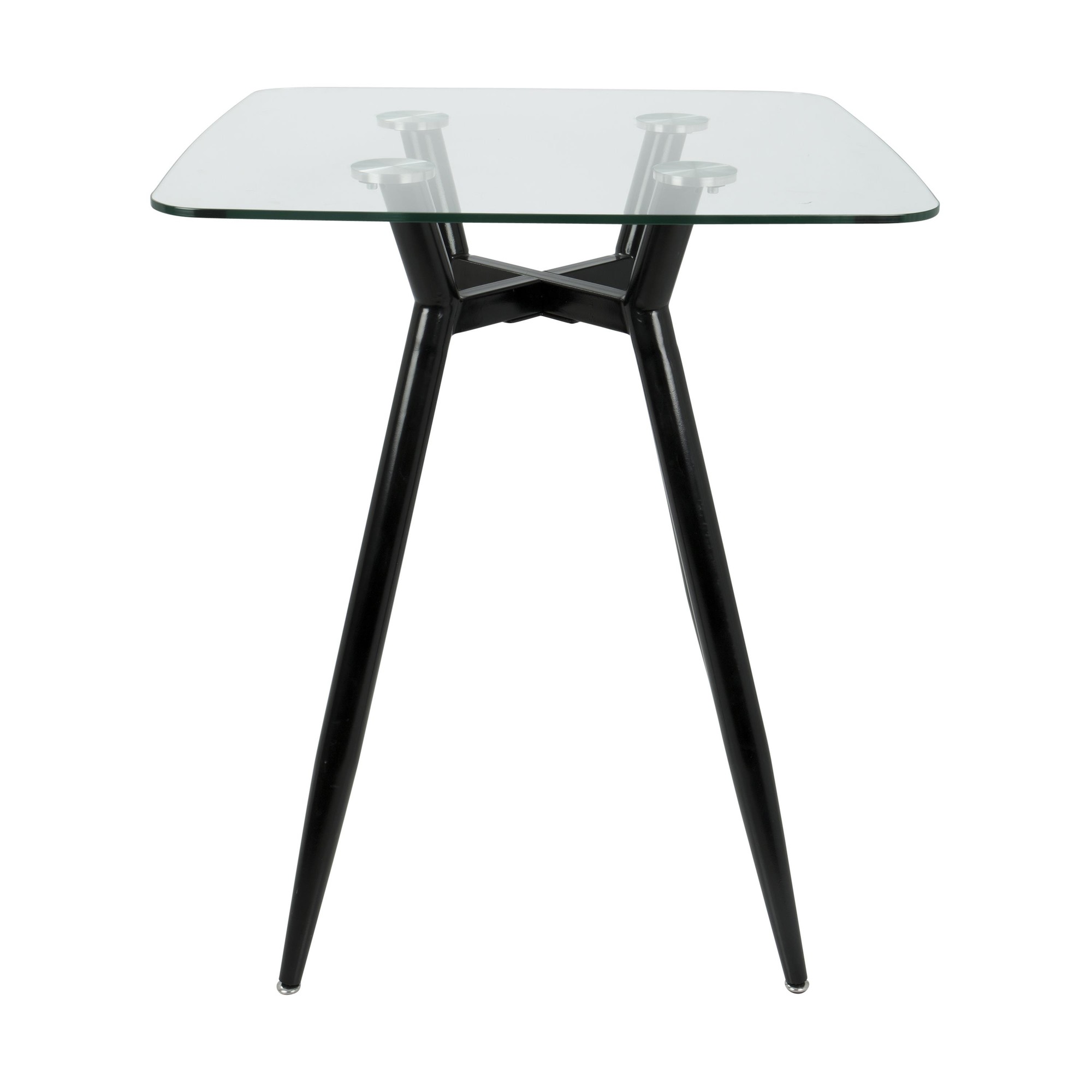 Clara Mid-Century Modern 30-Inch Square Glass Counter Table 3 Clara Mid-Century Modern 30-Inch Square Glass Counter Table - Image 3