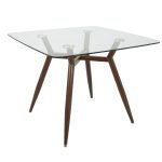 Clara Mid-Century Modern Square Glass Dining Table 7 Clara Mid-Century Modern Square Glass Dining Table