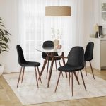 Clara Mid-Century Modern Square Glass Dining Table 6 Clara Mid-Century Modern Square Glass Dining Table
