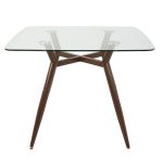 Clara Mid-Century Modern Square Glass Dining Table 8 Clara Mid-Century Modern Square Glass Dining Table
