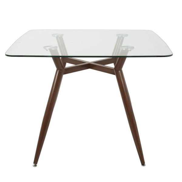 Clara Mid Century Modern Square Glass Dining Table 2