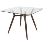 Clara Mid-Century Modern Square Glass Dining Table 9 Clara Mid-Century Modern Square Glass Dining Table