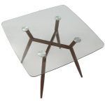 Clara Mid-Century Modern Square Glass Dining Table 10 Clara Mid-Century Modern Square Glass Dining Table