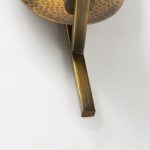 Clarence 7.0L x 5.3W x 17.0H Metal Hammered Gold Round Wall Sconce