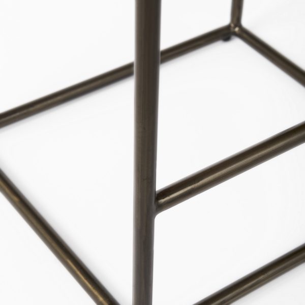 Clarissa 18.0L x 16.0W x 26.25H Black Woven Leather Seat W Gold Frame Counter Stool 8