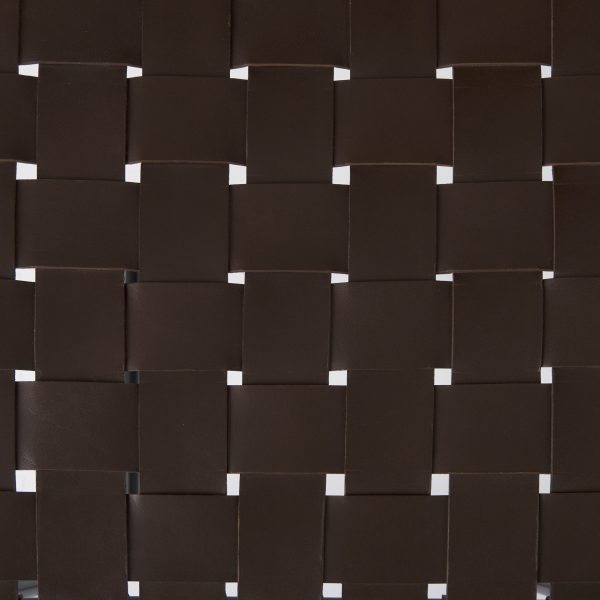 Clarissa 18.0L x 16.0W x 26.25H Dark Brown Woven Leather Seat W Black Iron Frame Counter Stool 11