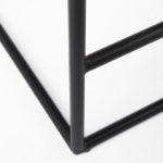 Clarissa 18.0L x 16.0W x 26.25H Dark Brown Woven Leather Seat W/ Black Iron Frame Counter Stool