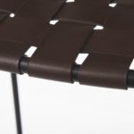 Clarissa 18.0L x 16.0W x 30.25H Dark Brown Woven Leather Seat W/ Black Metal Frame Bar Stool