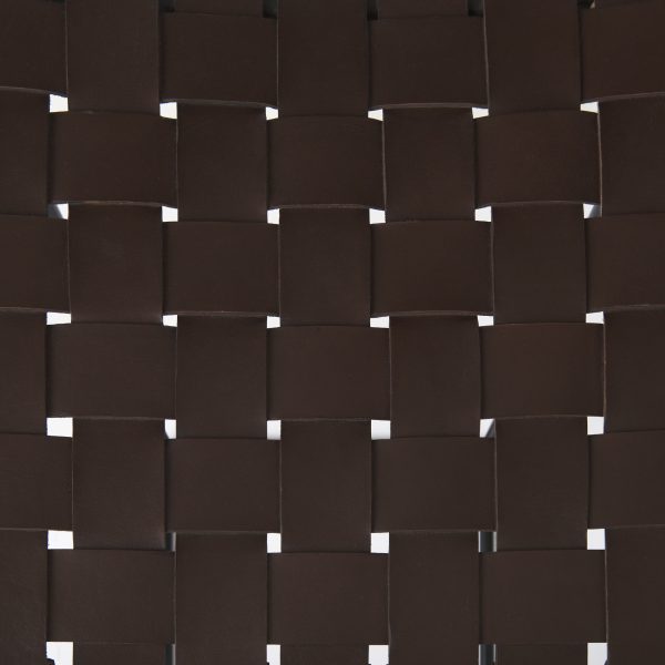 Clarissa 18.0L x 16.0W x 30.25H Dark Brown Woven Leather Seat W Black Metal Frame Bar Stool 8