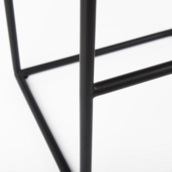 Clarissa 18.0L x 16.0W x 30.25H Dark Brown Woven Leather Seat W Black Metal Frame Bar Stool 9