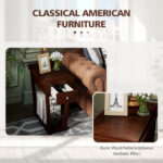 Rustic Rubber Wood End Table with Drawer and Bottom Shelf 9 Rustic Rubber Wood End Table with Drawer and Bottom Shelf