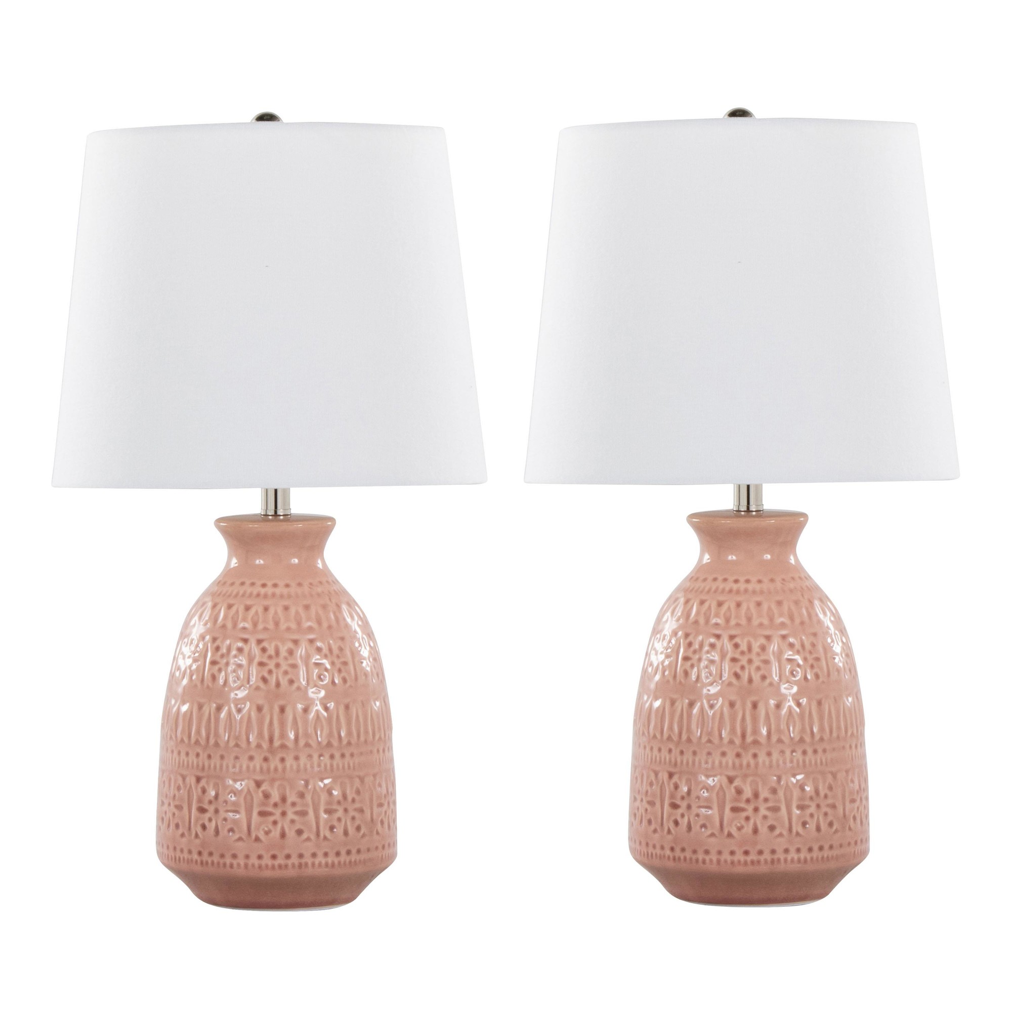 Claudia 20 Contemporary Rose Tan Lamp Set (Set of 2) 2 Claudia 20 Contemporary Rose Tan Lamp Set (Set of 2) - Image 2