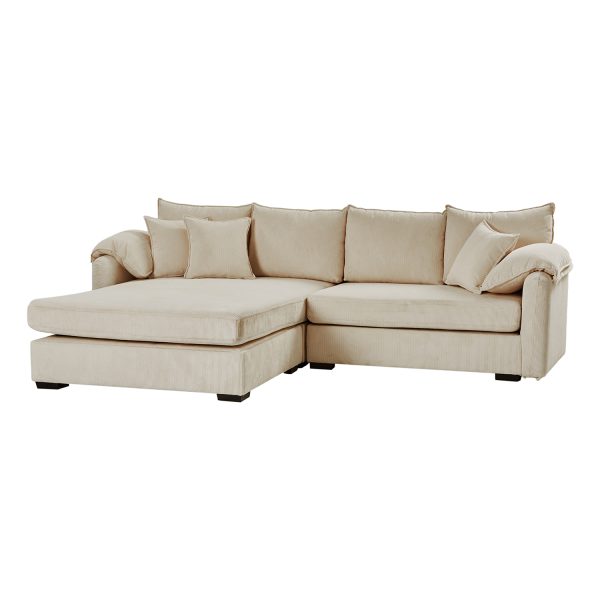 Claudius Beige Velvet Storage Sectional Oversized Comfortable Couch 1