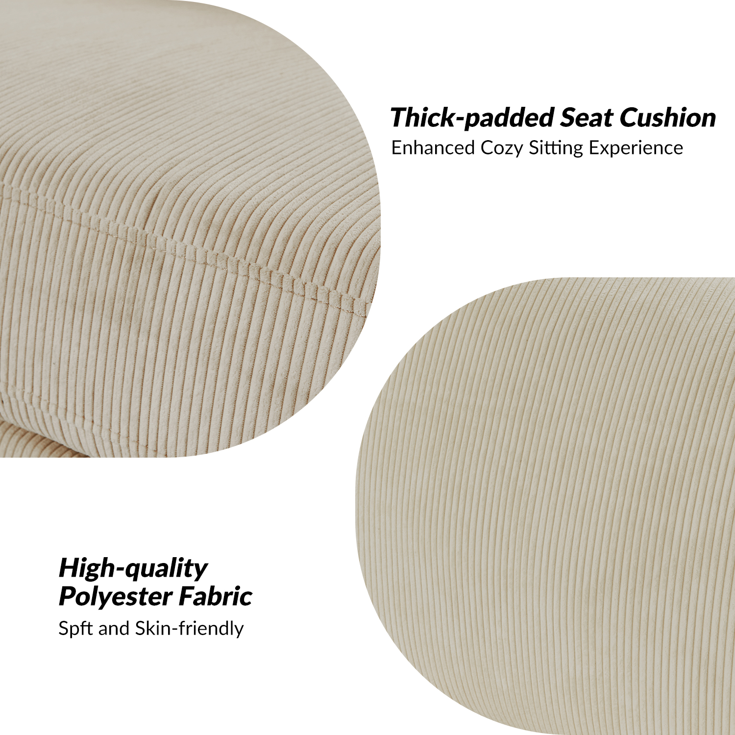 Claudius Beige Velvet Storage Sectional Oversized Comfortable Couch 5 Claudius Beige Velvet Storage Sectional Oversized Comfortable Couch - Image 5