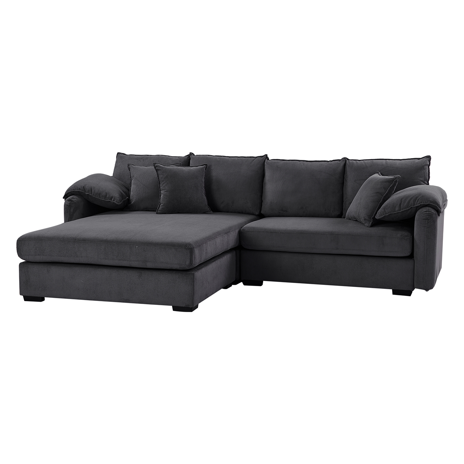 Claudius Charcoal Velvet Oversized Storage Sectional Comfy and Soft Couch 2 Claudius Charcoal Velvet Oversized Storage Sectional Comfy and Soft Couch - Image 2