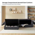 Claudius Charcoal Velvet Oversized Storage Sectional Comfy and Soft Couch 9 Claudius Charcoal Velvet Oversized Storage Sectional Comfy and Soft Couch