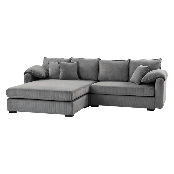 Claudius Grey Velvet Oversized Storage Sectional Sofa 1