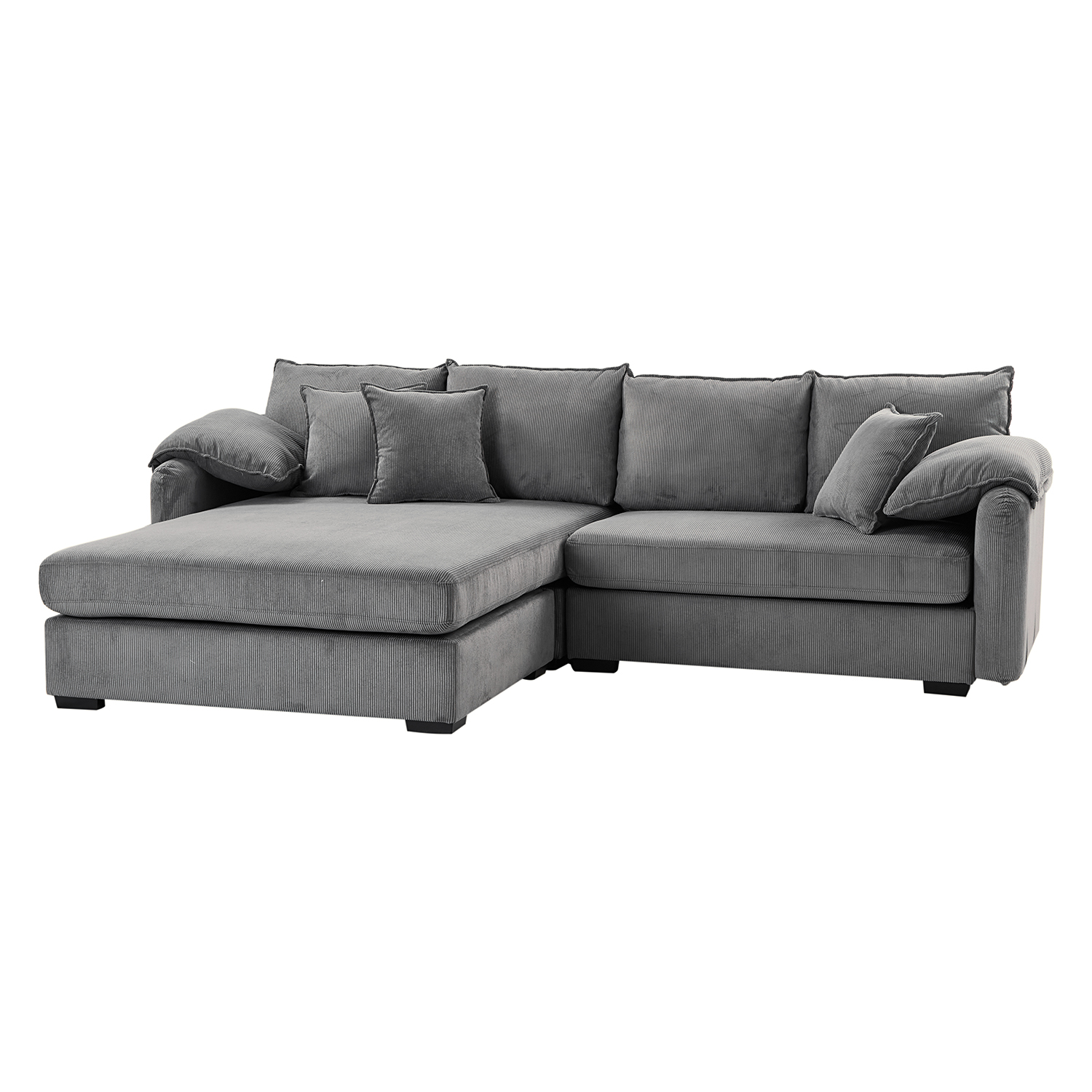 Claudius Grey Velvet Oversized Storage Sectional Sofa 2 Claudius Grey Velvet Oversized Storage Sectional Sofa - Image 2