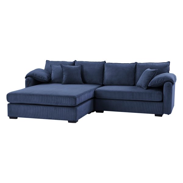 Claudius Navy Velvet Oversized Storage Sectional Sofa 1