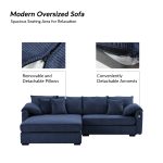 Claudius Navy Velvet Oversized Storage Sectional Sofa 8 Claudius Navy Velvet Oversized Storage Sectional Sofa