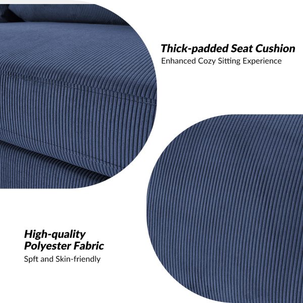 Claudius Navy Velvet Oversized Storage Sectional Sofa 4