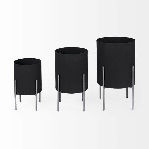 Claypoole Set of 3 Black Plant Stands 5