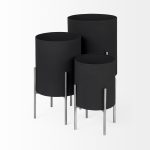 Claypoole (Set of 3) Black Plant Stands