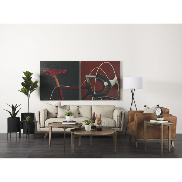 Cleaver Set of 2 40 31 Round Brown Solid Wood Nesting Coffee Tables 3