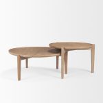 Cleaver (Set of 2) 40" & 31" Round Brown Solid Wood Nesting Coffee Tables