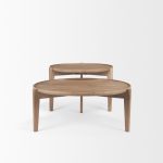 Cleaver (Set of 2) 40" & 31" Round Brown Solid Wood Nesting Coffee Tables