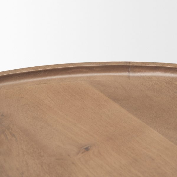 Cleaver Set of 2 40 31 Round Brown Solid Wood Nesting Coffee Tables 8