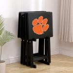Clemson University TV Trays W/Stand 5 Clemson University TV Trays W/Stand