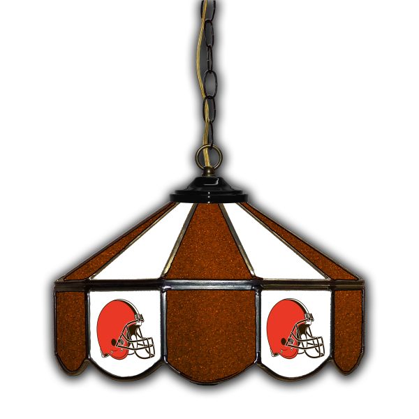 Cleveland Browns 14 in Stained Glass Handcrafted Pub Light