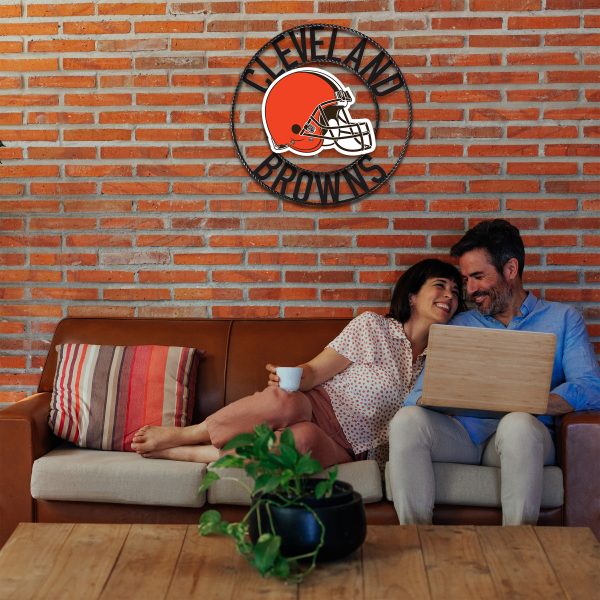Cleveland Browns 24 inch Wrought Iron Team Logo Wall Art 1